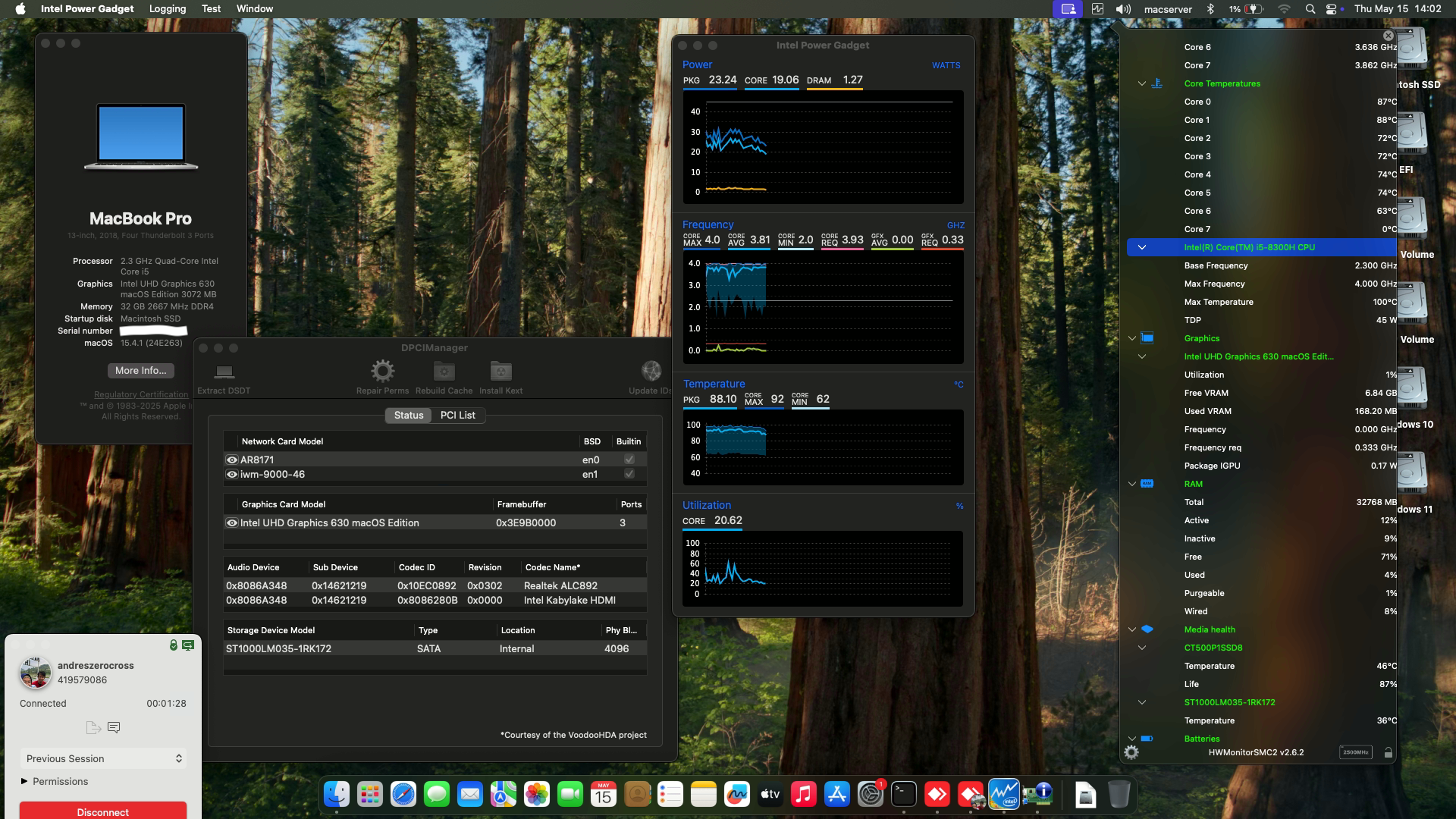 Success Hackintosh macOS Sequoia 15.4.1 Build 24E263 in MSI Gaming GL63 8RC-262IN